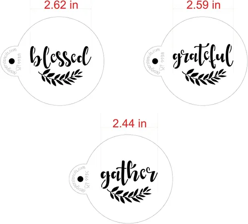 Vista 7 de Plantilla de galletas Grateful, Blessed And Gather C993 de Designer Stencils