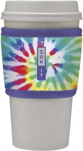 Vista 160 de Sok It HotSok Coffee & Tea - Funda de neopreno con aislamiento reutilizable (floral abstracto)