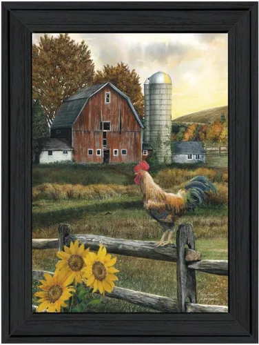 Vista 4 de Trendy Decor4U Early Rooster by Ed Wargo - Arte de pared con estampado de madera, multicolor