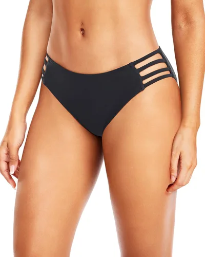 Vista 24 de Tempt Me Parte inferior de bikini con tiras para mujer, cobertura completa, parte inferior de traje de baño, parte inferior de bikini Negro-2