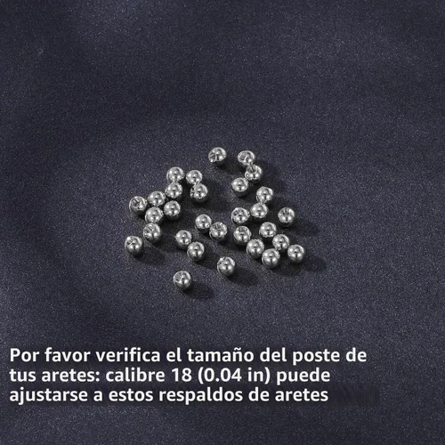 Vista 4 de AoedeJ Parte trasera de aretes de acero inoxidable con cierre de bola, reemplazos de parte trasera de aretes, parte trasera de aretes con tuerca