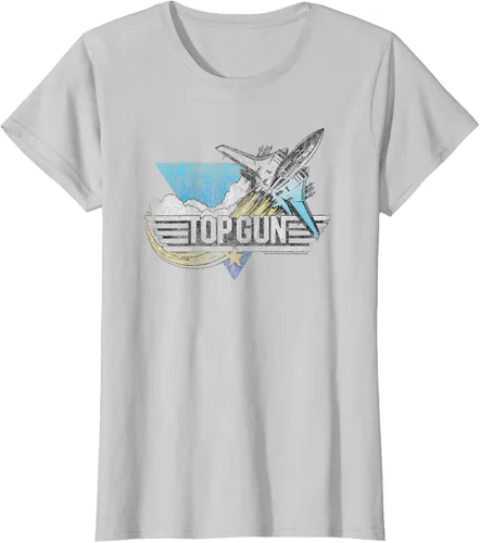 Vista 21 de Top Gun Illustrated F-14 Triangle Art Camiseta, Azul / Patchwork, S Azul Marino