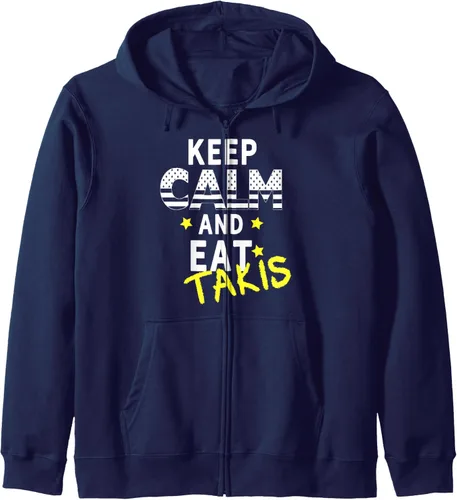 Vista 6 de Let's wear Keep Calm and iss Takis - Sudadera con capucha con cremallera, Negro