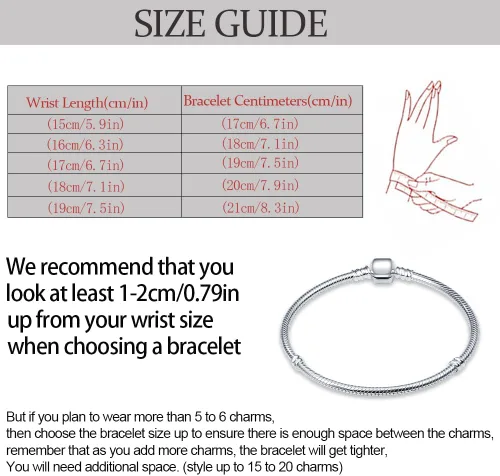 Vista 4 de KUNSIR Pulseras de cadena de serpiente para dije de plata de ley 925, se adapta a cualquier dije de regalo para mujer
