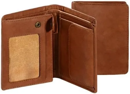 Vista 2 de Visconti VCN-16 Tri Fold - Billetera grande con tarjetero para identificación o pasaporte, color marrón italiano