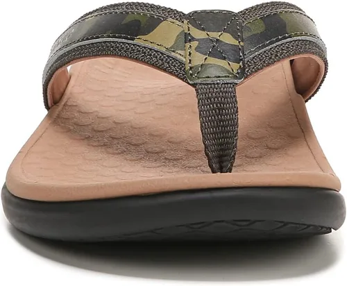 Vista 6 de Vionic sandalias tipo flats para mujer Cuero Camo Negro