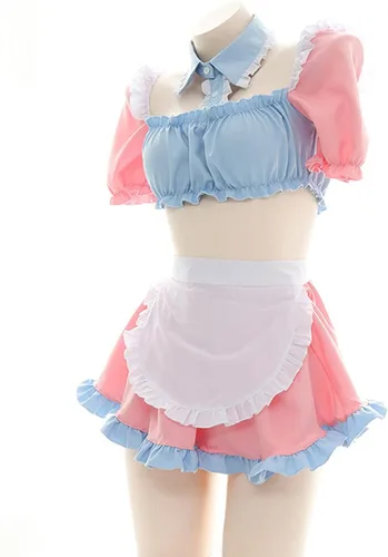 Vista 3 de Jilneed Lencería sexy de cosplay para mujer lindos disfraces de sirvienta traviesa