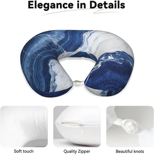 Vista 4 de Ergonomic Memory Foam Neck Support Travel Airplane Pillow Pattern (1553)