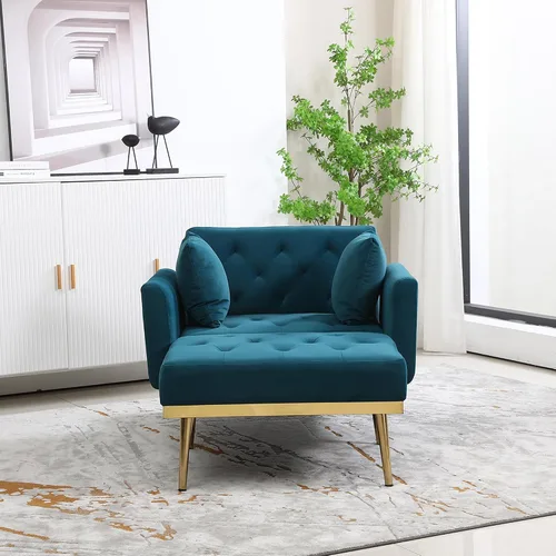 Vista 6 de BEEY Sofá individual de tela, cómodo sillón tapizado, muebles de sala de estar, sofá biplaza azul marino de 53 pulgadas, sofás pequeños
