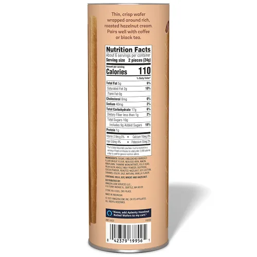 Vista 2 de Marca de Amazon, Aplenty Obleas enrolladas de avellana, 5 oz (paquete de 2)