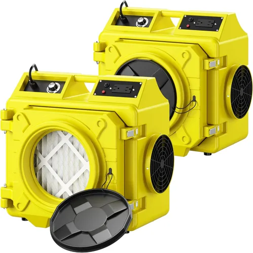 Vista 10 de Depurador de aire con filtración de 3 etapas, máquina de aire HEPA de 550 CFM apilable negativo, limpiador de aire con MERV10, carbono, H13 HEPA
