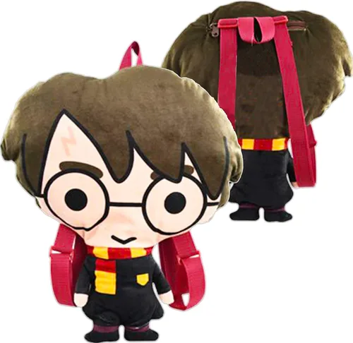 Vista 2 de Harry Potter Mochila de felpa preescolar paquete con mochila de felpa de Harry Potter tatuajes de Harry Potter más Mochila Gryffindor para niños