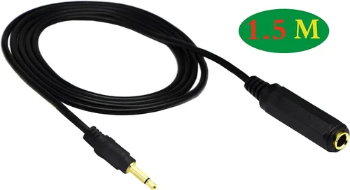 Vista 3 de Chapado en oro de 0.138 in mono 1/8 pulgadas audio macho a 0.250 in 1/4 pulgadas hembra adaptador de cable convertidor (4.9 ft/5 pies)