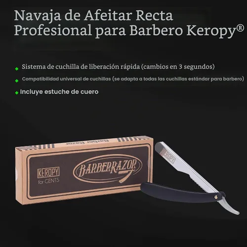 Vista 4 de Maquinilla de afeitar recta profesional para hombre