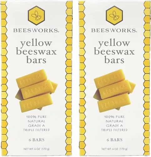 Vista 7 de Beesworks - Barra de cera de abejas amarilla de 450 g, calidad prémium de grado cosmético, multiuso, 2