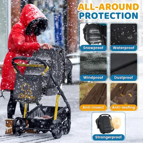 Vista 2 de Orzbow Funda de asiento de automóvil de invierno para bebé Funda impermeable para asiento de automóvil infantil compatible con asientos