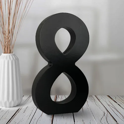Vista 15 de AOCEAN Números de madera negra de 6 pulgadas, número de madera sin terminar para Halloween, números decorativos de pie, rebanadas, decoración