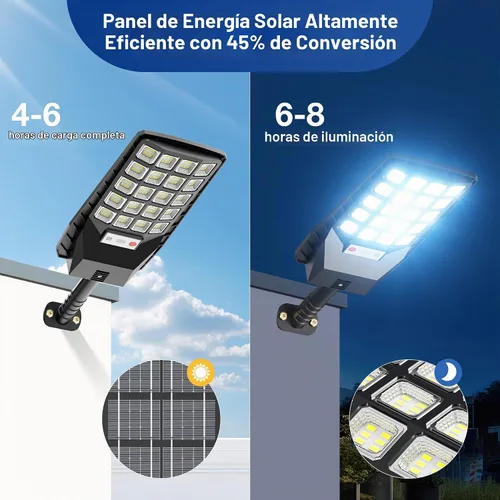 Vista 4 de WYWNA Luces solares para exteriores, gran angular IP66 Luz de calle solar impermeable