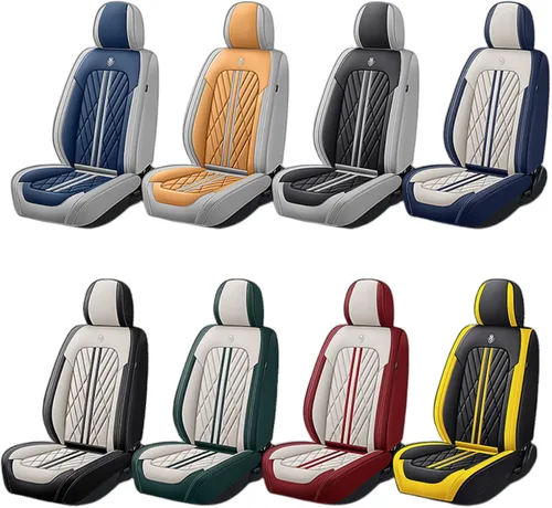 Vista 3 de Juego de fundas de asiento de automóvil de cuero nappa impermeables y transpirables de ajuste universal, cojín protector para vehículo automotriz