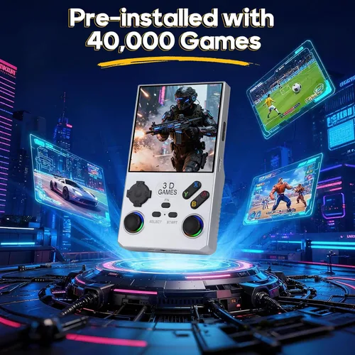 Vista 2 de 2025 New V40 Max Retro Handheld Game Console, 40000 Preloaded Games, 256GB Expandable Storage, 4 Inch IPS HD Screen, Portable Gaming Device with