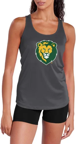 Vista 285 de Camiseta deportiva sin mangas oficial de NCAA Collegiate para mujer, con espalda cruzada, colección con logotipo primario