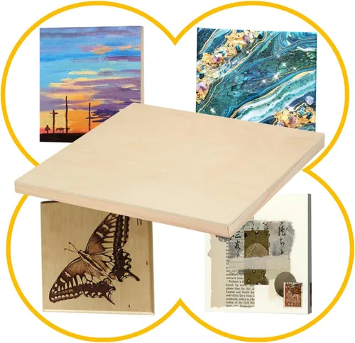 Vista 3 de Falling in Art Paquete de 2 paneles de lienzo de madera sin terminar, kit de paneles de madera de abedul de galería de 18 x 24 pulgadas, tablas