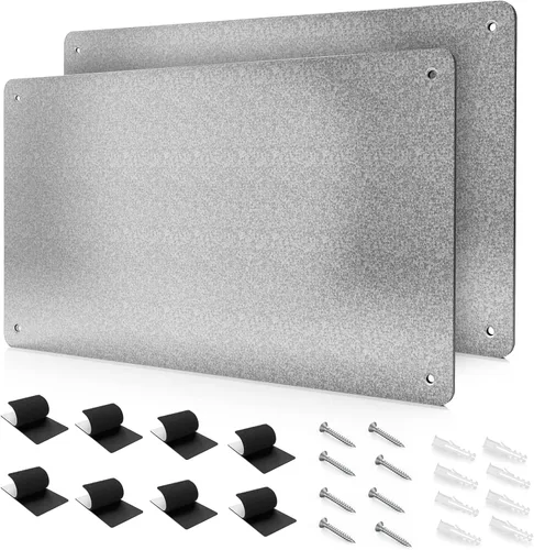 Vista 12 de Tablero magnético de metal negro de 17.7 x 11.8 pulgadas, tablero de anuncios magnético para mostrar letras magnéticas, números de animales, poesía