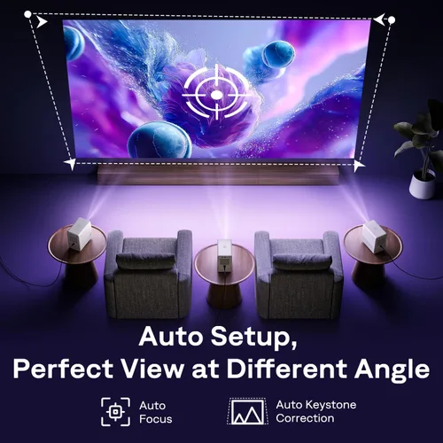 Vista 12 de Aurzen Roku TV D1R Cube - Proyector inteligente para exteriores con WiFi