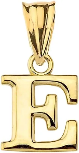 Vista 8 de Colgante de oro amarillo de 10 quilates con inicial A-Z con dije fino de 1/2 pulgada – Elección de letra inicial