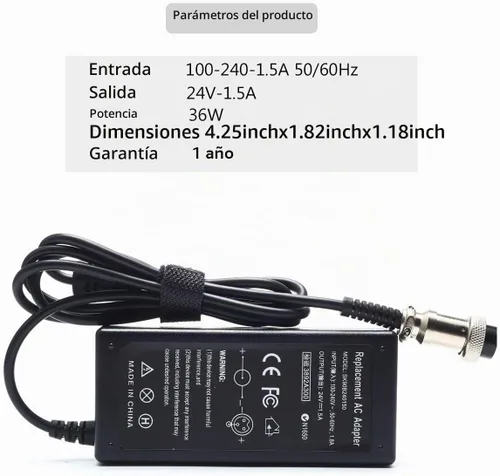Vista 8 de Cargador de batería para ciclomotor de 24 V compatible con Razor E100 E200 E200S E175 E300 E300S E125 E150 E500 PR200 E225S E325S MX350 MX400 Dirt