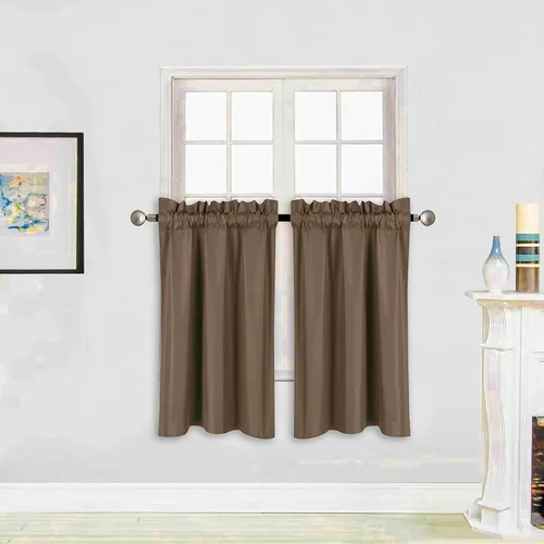 Vista 10 de Better Home Style - Cortina aislante para ventana, 2 paneles, 100% opaca, paneles cortos para cocina, baño o cualquier ventana pequeña