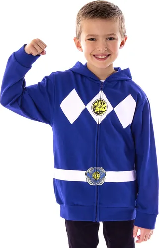 Vista 2 de Power Rangers The Boys - Sudadera con capucha con cremallera completa para disfraz