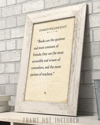 Vista 3 de Charles William Eliot - Póster motivacional de página de libro antiguo, arte inspirador para el hogar y la biblioteca, regalo para fanáticos