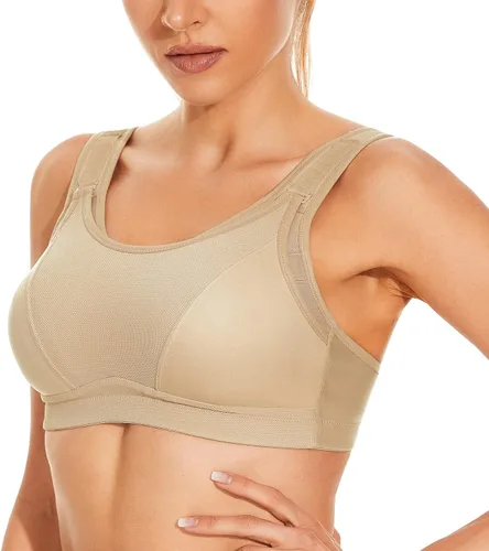 Vista 2 de Wingslove Sujetadores deportivos para mujer, de alto impacto, ajustable, sin varillas, talla grande, para entrenamiento, correr, talla grande