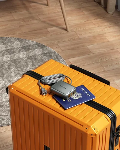 Vista 6 de Cargador USB de 8 puertos, cargador USB C de viaje multipuerto, mini estación de carga con puertos USB C y USB A, bloque de estación de carga