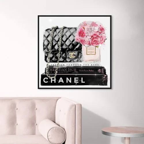 Vista 3 de The Oliver Gal Artist Co. Fashion and Glam - Lienzo decorativo para pared, diseño elegante de Paris, bolsos para decoración del hogar, 24 x 24