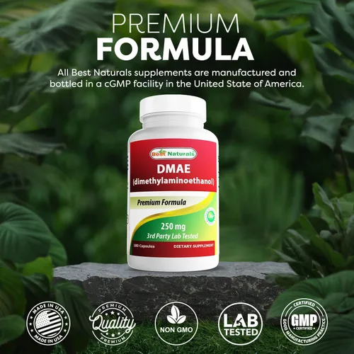 Vista 5 de Best Naturals Suplemento DMAE 250 mg 180 Cápsulas - Bitartrato de dimetilaminoetanol