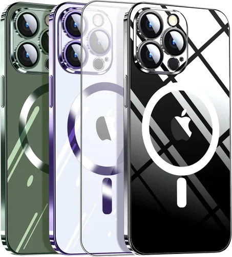 Vista 11 de Dataroad - Funda magnética de titanio verde para iPhone 15, protección completa de la cámara [compatible con Magsafe] [No se pone amarillento]