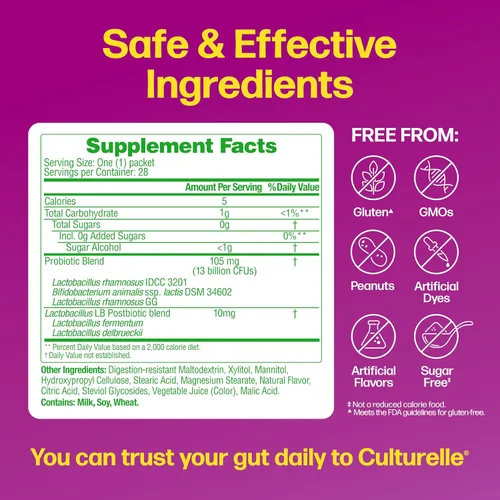 Vista 6 de Culturelle® Complete 3 en 1 Biotics Mini-Chews Probiótico diario para la salud digestiva con prebióticos y postbióticos para el equilibrio
