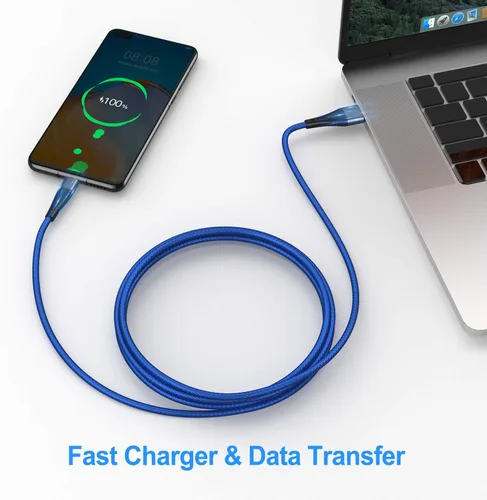Vista 5 de Cable micro USB de 10 pies, cargador de teléfono Android, paquete de 2 cables de carga extralargos de nailon trenzado rápido y duradero para Samsung