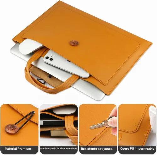 Vista 4 de CREATOR - Funda para laptop de 13.3 a 14 pulgadas, color marrón