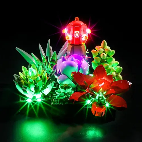 Vista 2 de YEABRICKS Luz LED para Lego-10309 Creator Succulents Modelo de bloques de construcción (juego de Lego no incluido)