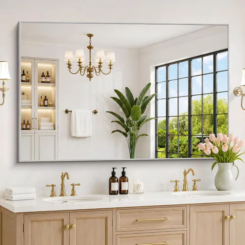Vista 15 de DESBING 16"x20" Bathroom Mirror for Over Sink, Black Framed Wall Mirror Negro