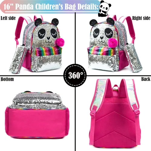Vista 3 de Mochila de 3 piezas para niñas con lonchera de escuela secundaria de alta primaria