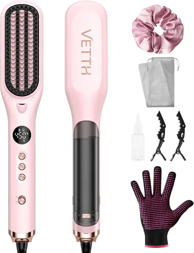 Vista 3 de Cepillo alisador de pelo, cepillo alisador de vapor para mujeres Azul