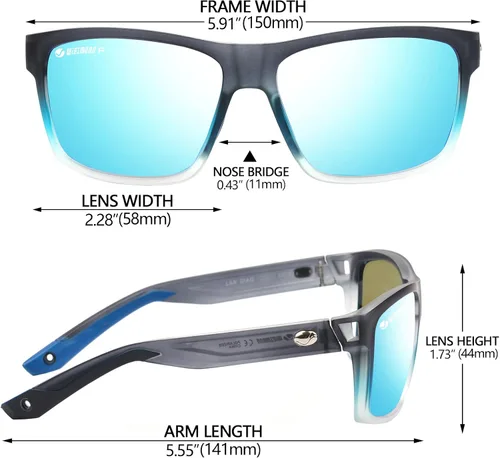 Vista 4 de Gafas de sol polarizadas para hombres y mujeres, protección contra rayos UV, gafas de sol deportivas cuadradas para hombres para ciclismo, pesca