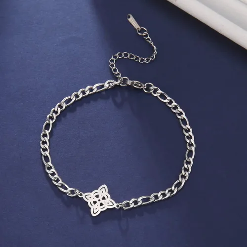 Vista 34 de Pulsera de nudo de bruja, nudo celta, símbolo de Wicca pagana, nudo mágico, pulsera de joyería de brujería, pulsera de acero inoxidable ajustable
