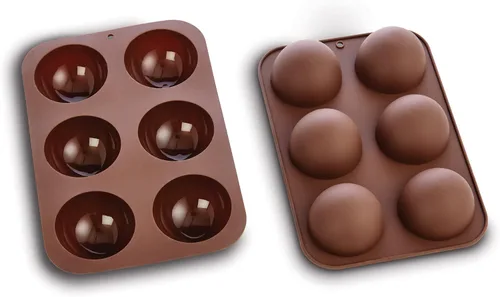 Vista 3 de Mrs. Anderson's Baking Hot Cocoa Bomb Semi Sphere Forms, silicona antiadherente de grado europeo, juego de 2