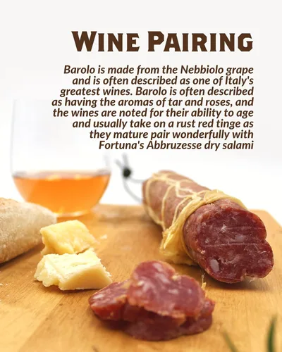 Vista 5 de Fortuna's Parmigiano Salami - Sin nitratos y gluten, cerdo totalmente natural, curado en seco, fabricado en Estados Unidos con queso parmigiano