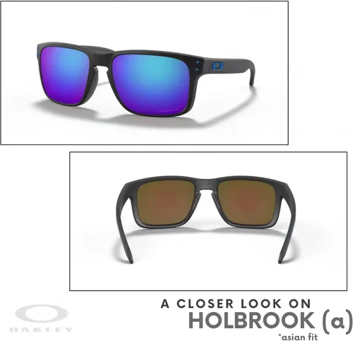 Vista 6 de Oakley Holbrook Asian Fit OO9244 - Gafas de sol de puente bajo para hombre, paquete con correa y kit de cuidado iWear de diseñador